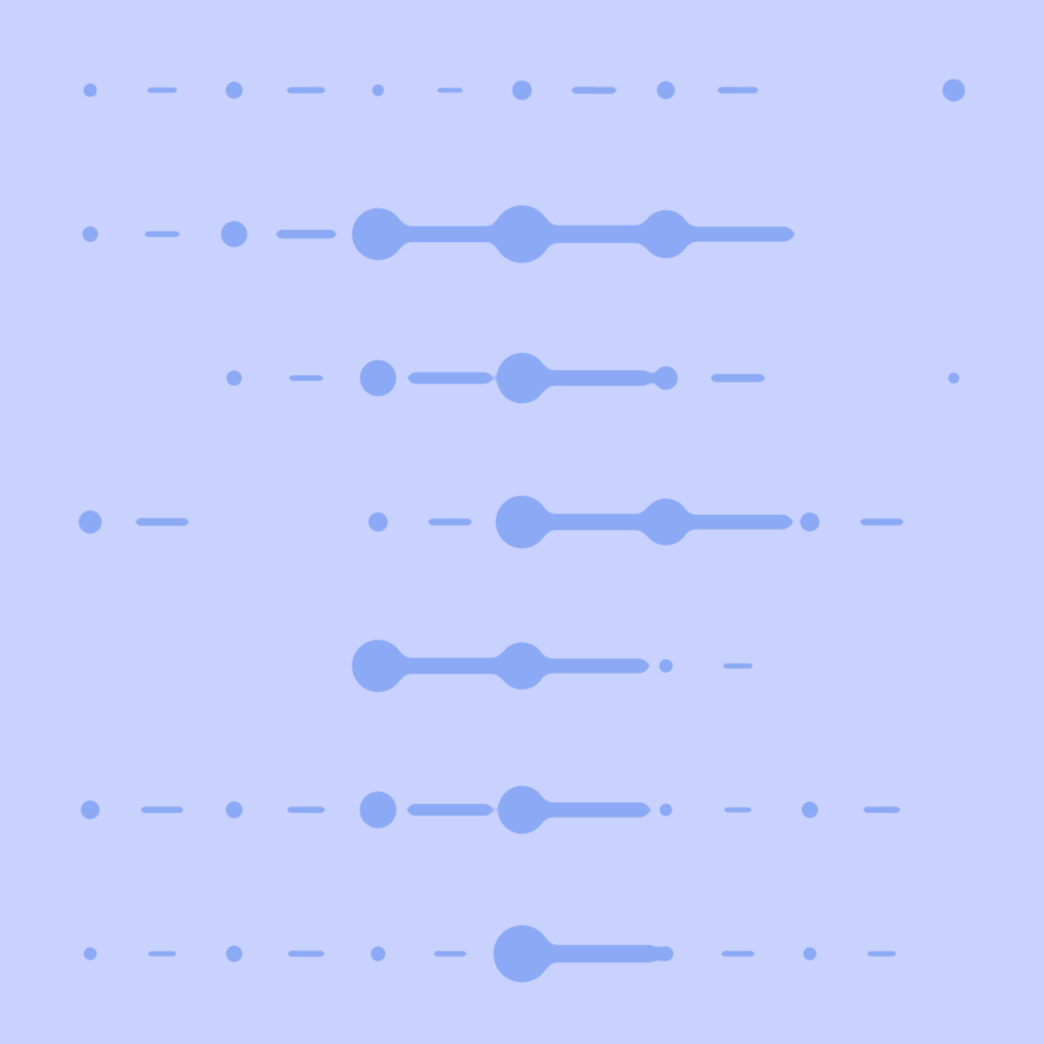 Abstract pattern of horizontal lines and circles in various sizes on a light purple background, inspired by Heather Lair’s distinctive style.